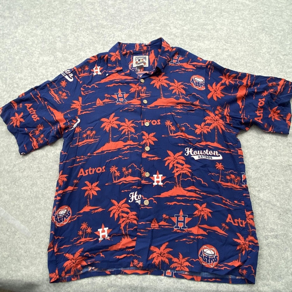 Houston Astros Shirt Mens XL Blue MLB Baseball Reyn Spooner Hawaiian Button Up